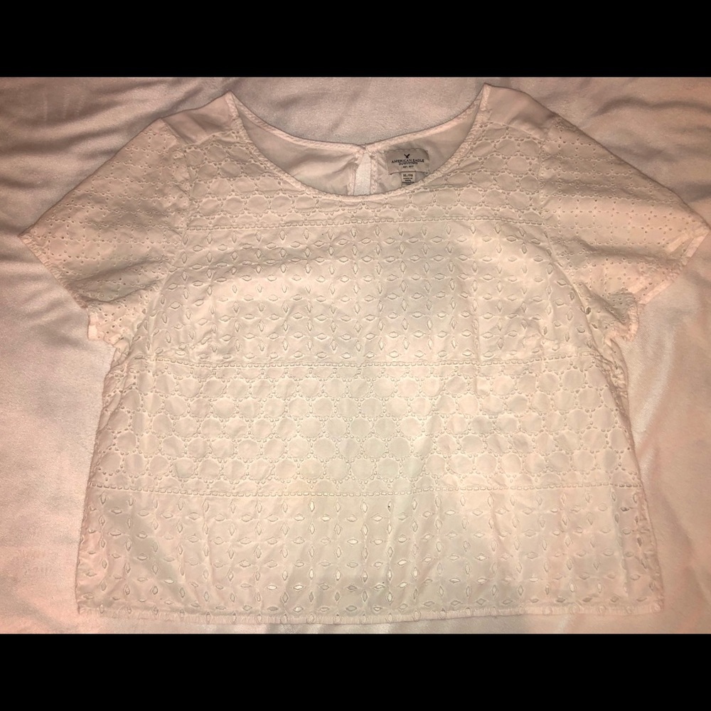 White Lacy AE top